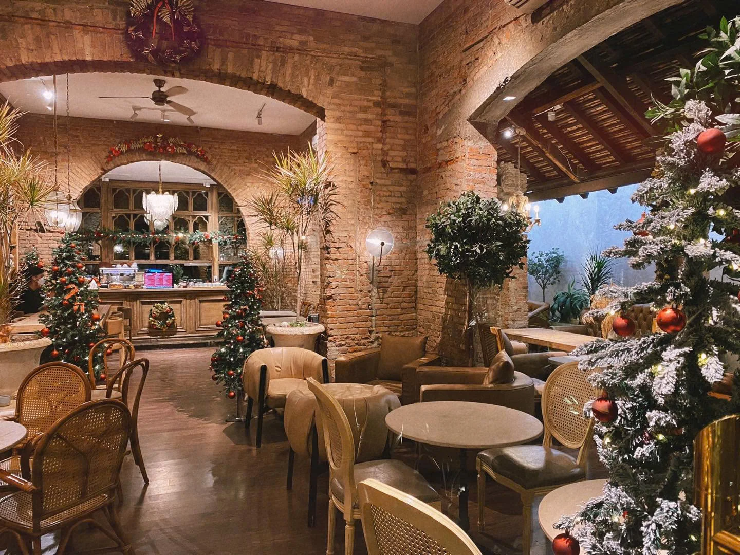 quán cafe trang trí Noel