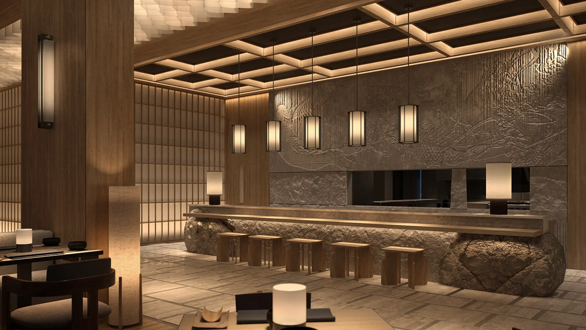 Vật liệu cao cấp sử dụng trong nhà hàng