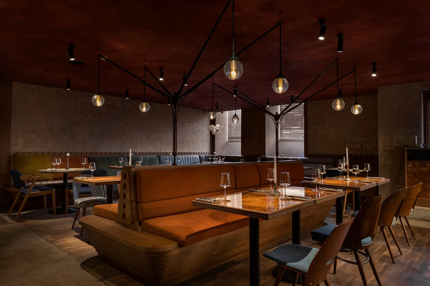 Ánh sáng thiết kế nhà hàng Vintage