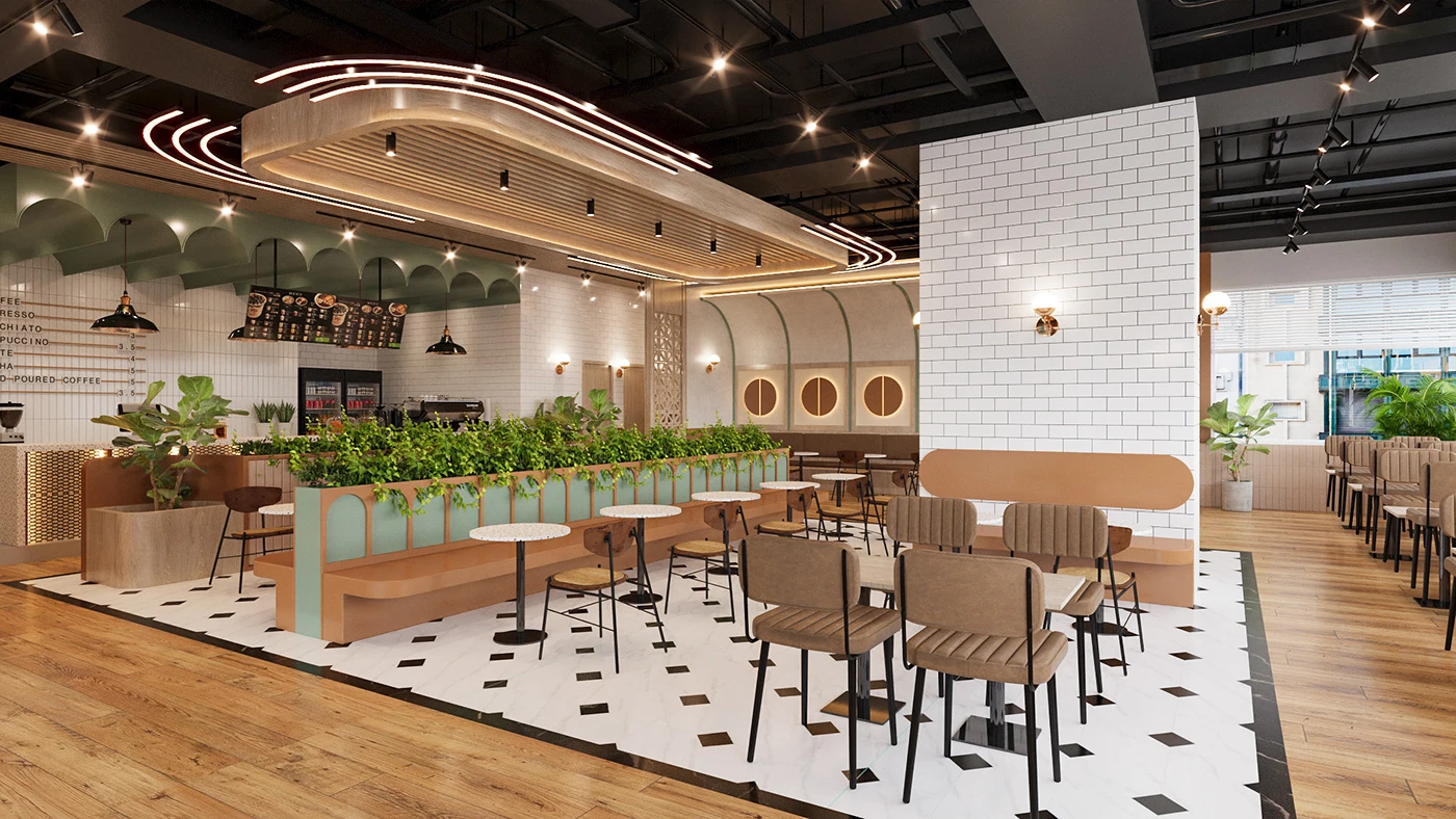 thiết kế quán trà sữa