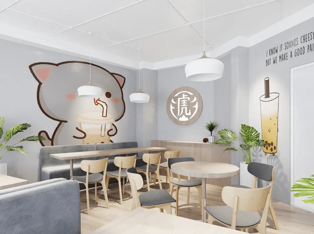 thiết kế quán trà sữa