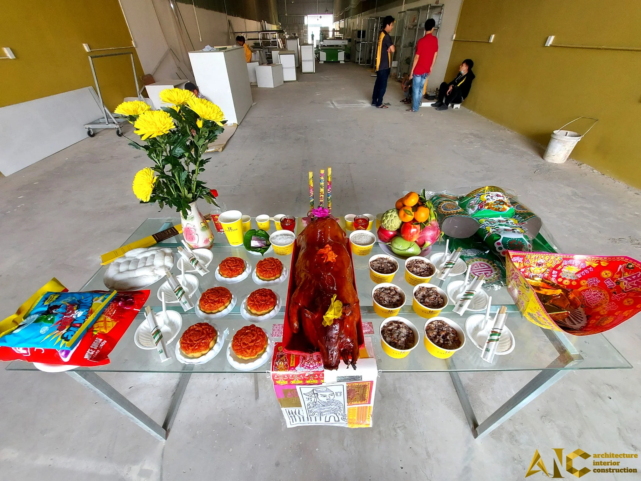 Mâm cúng lễ động thổ