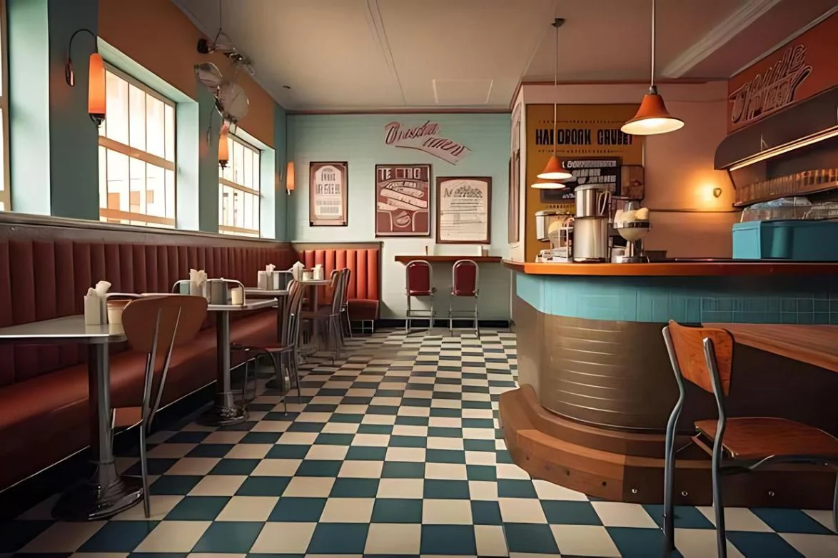 Phong cách retro trong thiết kế quán ăn