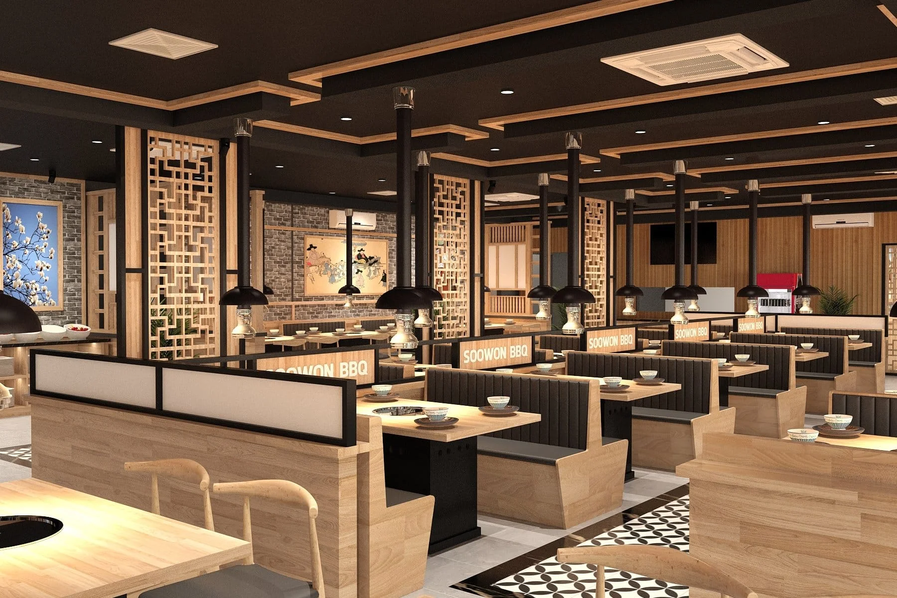 Màu sắc trong thiết kế nhà hàng lẩu nướng