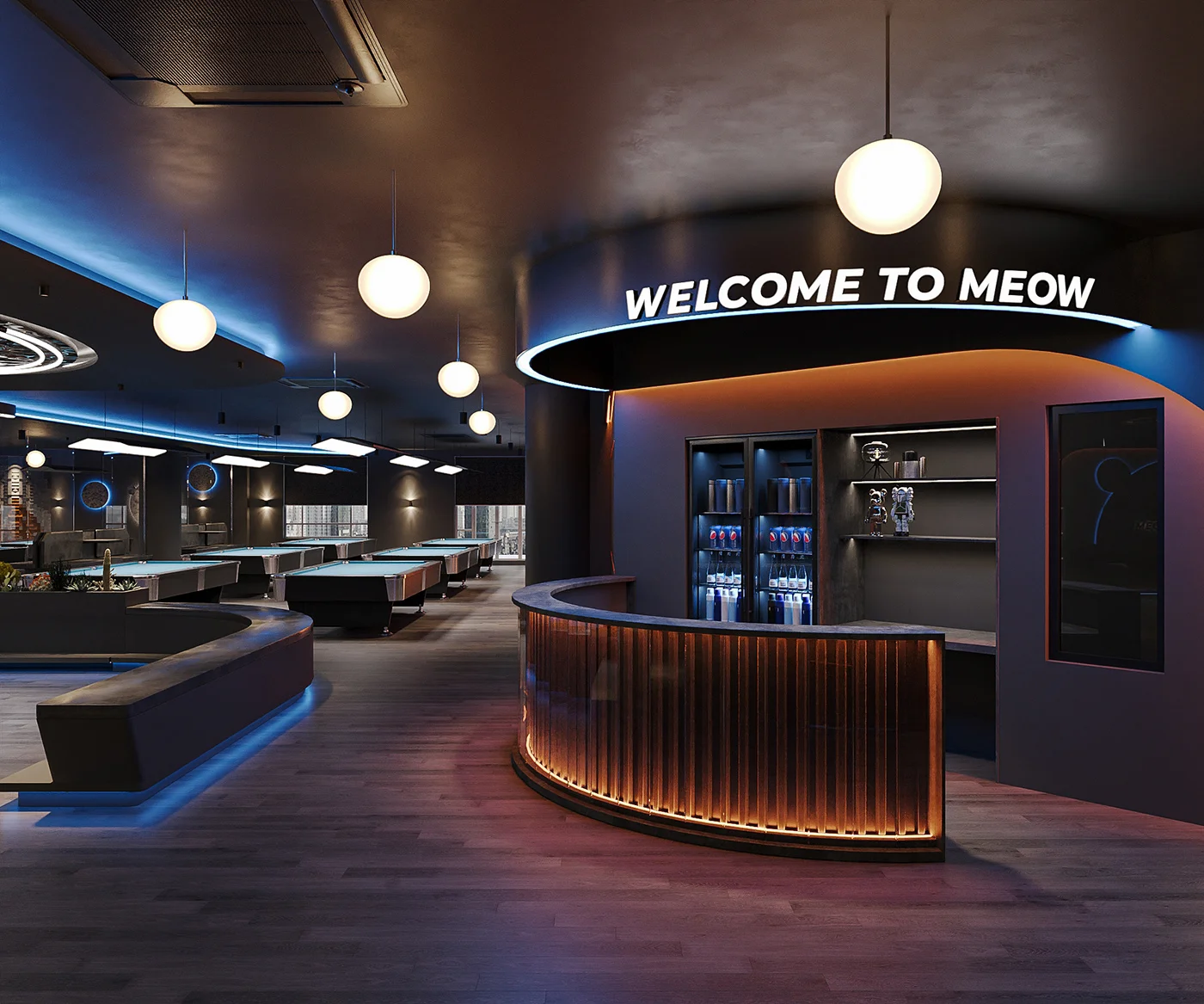 Bố trí không gian bar-lounge