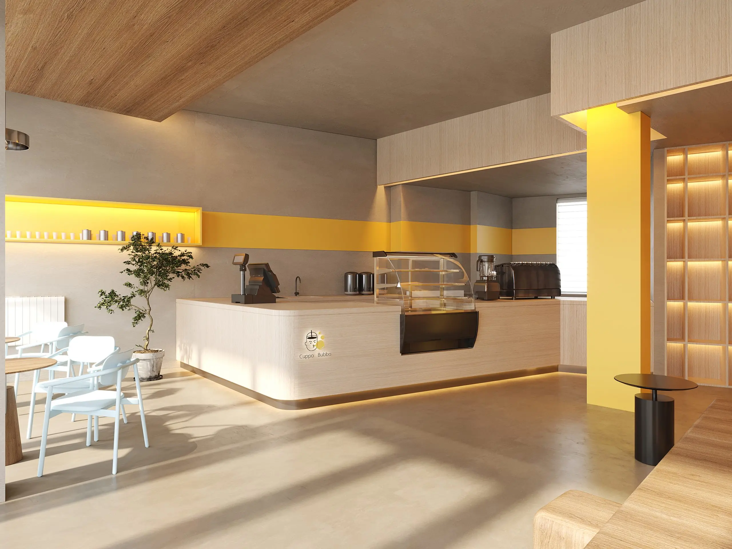 thiết kế quán trà sữa